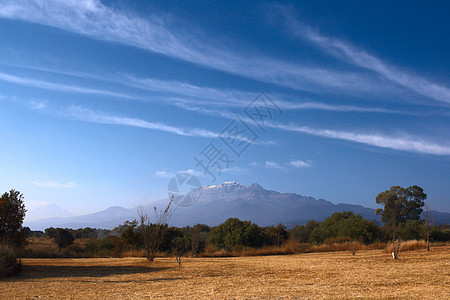 墨西哥火山天空风景陨石顶峰全景图片