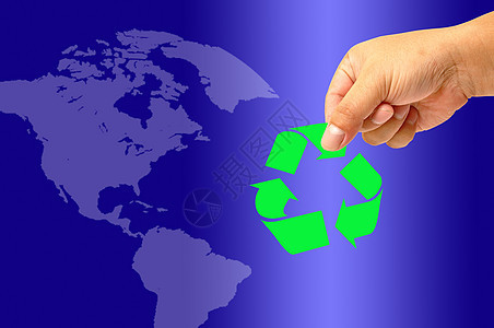 再循环符号概念生态全球回收展示世界绿色地球环境插图图片