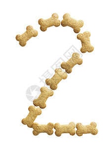第2号棕色数字动物饲料狗骨头食品形状骨骼背景图片