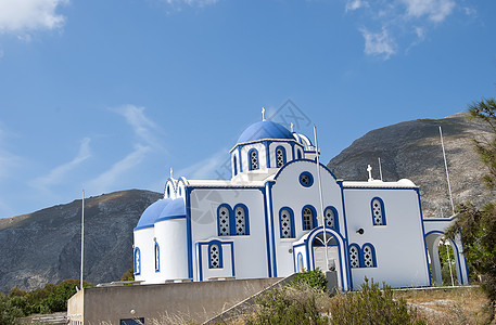 希腊东正教蓝色天空文化上帝天炉建筑学白色信仰圆顶宗教图片