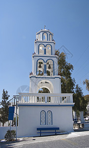 希腊教堂钟塔图片