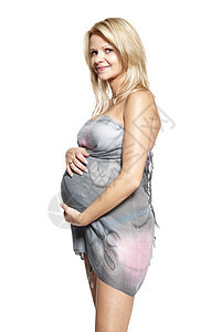 孕妇的肖像人类女性肚子准妈妈腹部女士母亲幸福影棚披肩图片