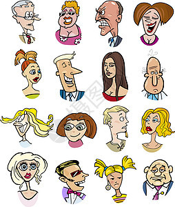 漫画人物和情绪的卡通艺术快乐棕色卡通片团队女孩男性身份情感家庭图片