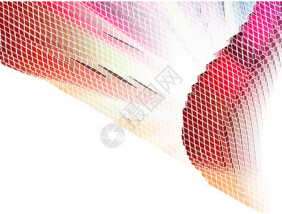 EPS 8 平方像象素马赛克插图风格粉色橙子横幅红色反射三角形正方形装饰图片