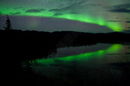 夜天星云 北极光照耀镜子磁层星星反射白马磁场北极星粒子夜星天空图片