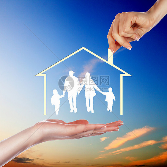 家庭和住房住宅棕榈建筑学女士财产儿子抵押销售幸福贷款图片