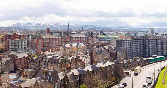 苏格兰爱丁堡天空线全景图片