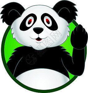 手挥手的熊猫漫画图片