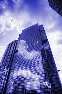 伊利诺伊州芝加哥市中心的摩天大楼反射蓝色城市玻璃天空建筑学建筑市中心窗户办公室图片