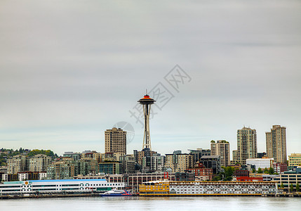 西雅图市风景天际天空建筑城市全景场景摩天大楼景观港口建筑学图片