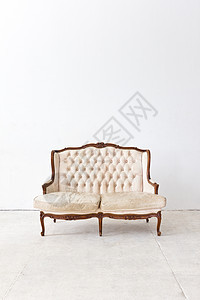 白色房间的老式豪华手椅风格家具扶手椅沙发雕刻椅子奢华皮革插图蓝色图片