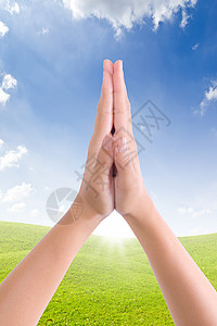 举手敬礼怜悯天空感激仪式精神知识身体祷告白色尊敬图片