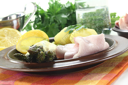 新鲜树脂食物套餐蔬菜香菜芦笋土豆地方火腿餐巾纸草药图片