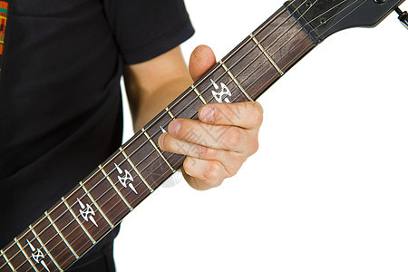 吉他手烦恼手指玩家黑色脖子酒吧艺术细绳男人音乐家图片