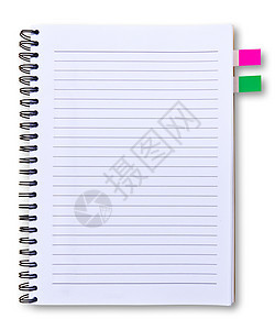 白色背景上孤立的笔记本文档笔记软垫学校大学文凭戒指学习孩子们家庭作业图片