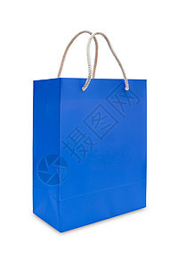 孤立的蓝纸购物袋市场礼物包装红色顾客开支商品店铺销售零售图片