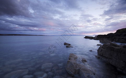 苏格兰海滩日落苏格兰高地海滩日落背景