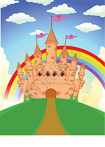 仙宫城堡想像力爬坡插图彩虹心形魔法公主童话玩具世界图片