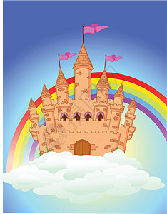 仙宫城堡女孩乐趣绘画童话建筑贵族文化玩具彩虹想像力图片