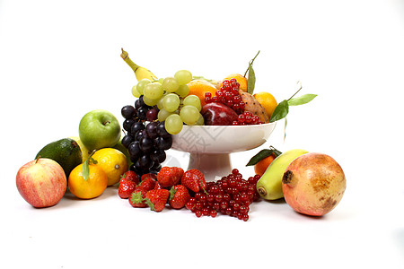 金艳猕猴桃水果和果实食物柑桔柚子香蕉肋骨蔬菜浆果烹饪白色背景