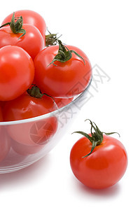 隔绝玻璃碗中成熟的西红柿红色玻璃维生素宏观蔬菜食物午餐小吃美食沙拉图片