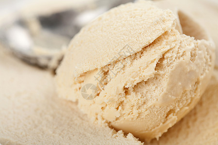 冰淇淋球白色牛奶宏观香草甜点奶制品美食奶油食物金属图片