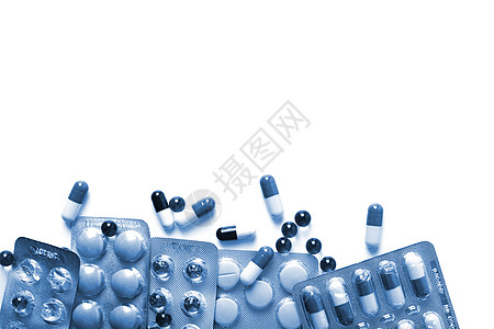 单独服用的不同药丸背景图片