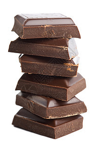 分离的碎碎巧克力片宏观糖果育肥小吃美食巧克力棕色乐趣甜点营养图片