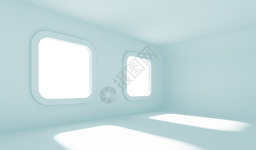 空房间建筑风格住宅装饰反射建造房子办公室蓝色阳光图片