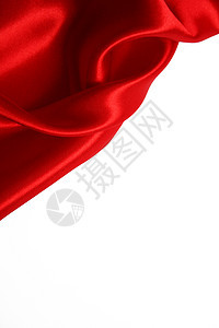 平滑的红丝绸背景投标曲线奢华材料柔软度织物红色窗帘纺织品热情图片