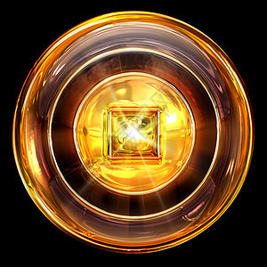 停止以黑色背景隔离的图标火网页玩家黄色玻璃音乐金子圆形棕色电脑力量图片