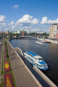 莫斯科中心纪念碑大天使建筑学蓝色大教堂金子圆顶旅行城市图片