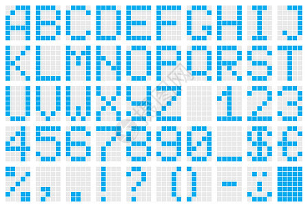 字母字母顺序马赛克矩阵界面数字蓝色电脑字体白色展示插图图片