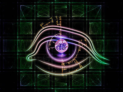 技术眼虚拟现实插图墙纸圆圈中心鸢尾花瞳孔辉光眼睛圆形图片