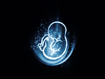胎儿抽象记述墙纸蓝色子宫作品星星怀孕插图胎盘生长胎位图片