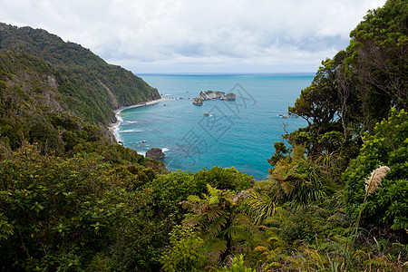 新西兰南岛西海岸塔斯曼海悬崖海景地平线波浪沿海海洋冲浪潮汐海浪海岸线图片