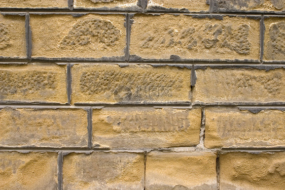 旧砖墙石匠棕色城市黄色石方黏土斑点建筑师石头水平图片