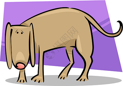 悲伤狗的卡通涂鸦漫画小狗宠物剪贴吉祥物快乐绘画犬类卡通片插图图片