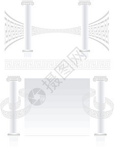 带有希腊语密钥样式的音义列首都大理石建筑学白色命令插图文化波浪状绘画建筑图片