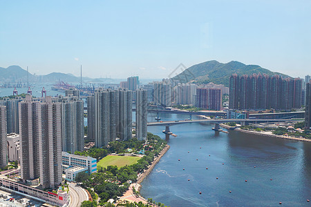 香港现代城市建筑学海洋天际商业旅行顶峰办公室蓝色市中心摩天大楼图片