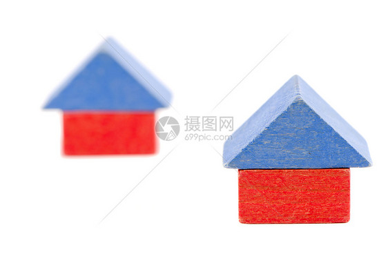 建筑木制玩具块房符号图片