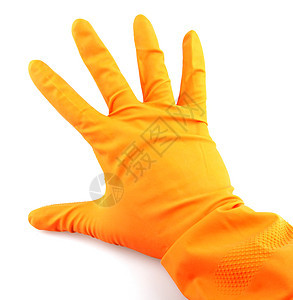 橙色手套工作手指海绵消毒液体清洁工卫生琐事清洁橡皮图片