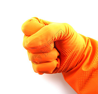橙色手套女佣手指家务液体地面化学品卫生工作琐事家庭图片