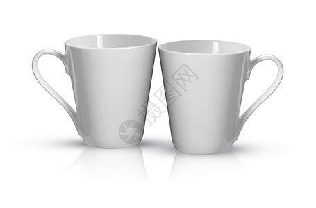 白色背景上孤立的茶杯陶瓷阴影咖啡杯制品餐具反射咖啡杯子时间图片