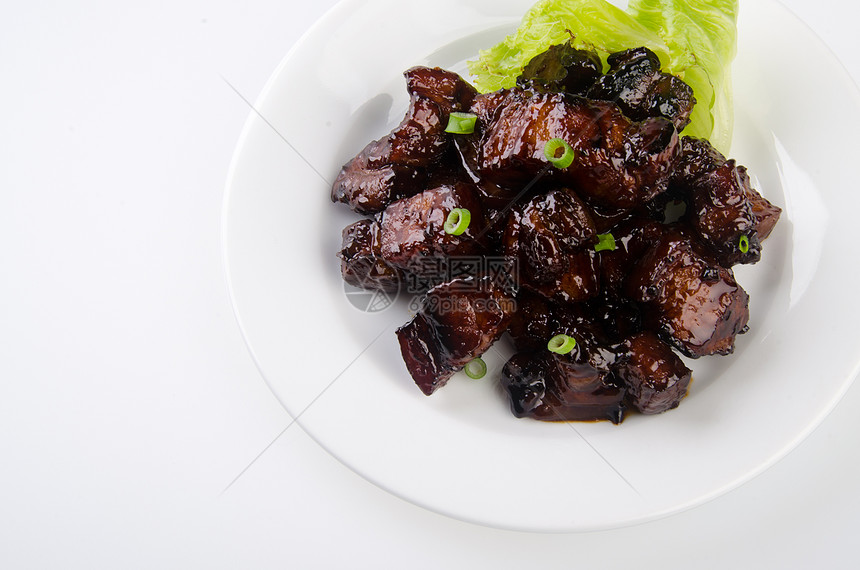 猪肉 中国菜果皮烹饪美食酱油盘子红色腹部皮肤筷子餐厅图片