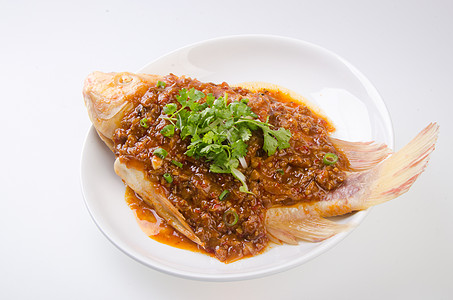 蒸鱼中国风格鲷鱼鱼片钓鱼香料烹饪海鲜食物洋葱市场鲳鱼图片