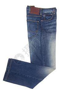 白黑地上孤立的Jeans牛仔裤蓝色白色折叠牛仔布女士裤子衣服图片