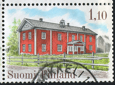 农场住房农庄邮票平铺入口邮资邮戳窗户烟囱邮件草地图片