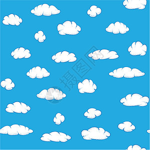 天空的矢量云 - 无缝纹理图片