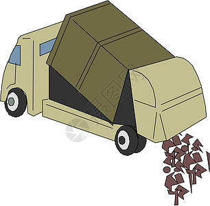 垃圾卡车插图车辆倾倒碎石工业车轮加载驾驶工程垃圾箱货物图片